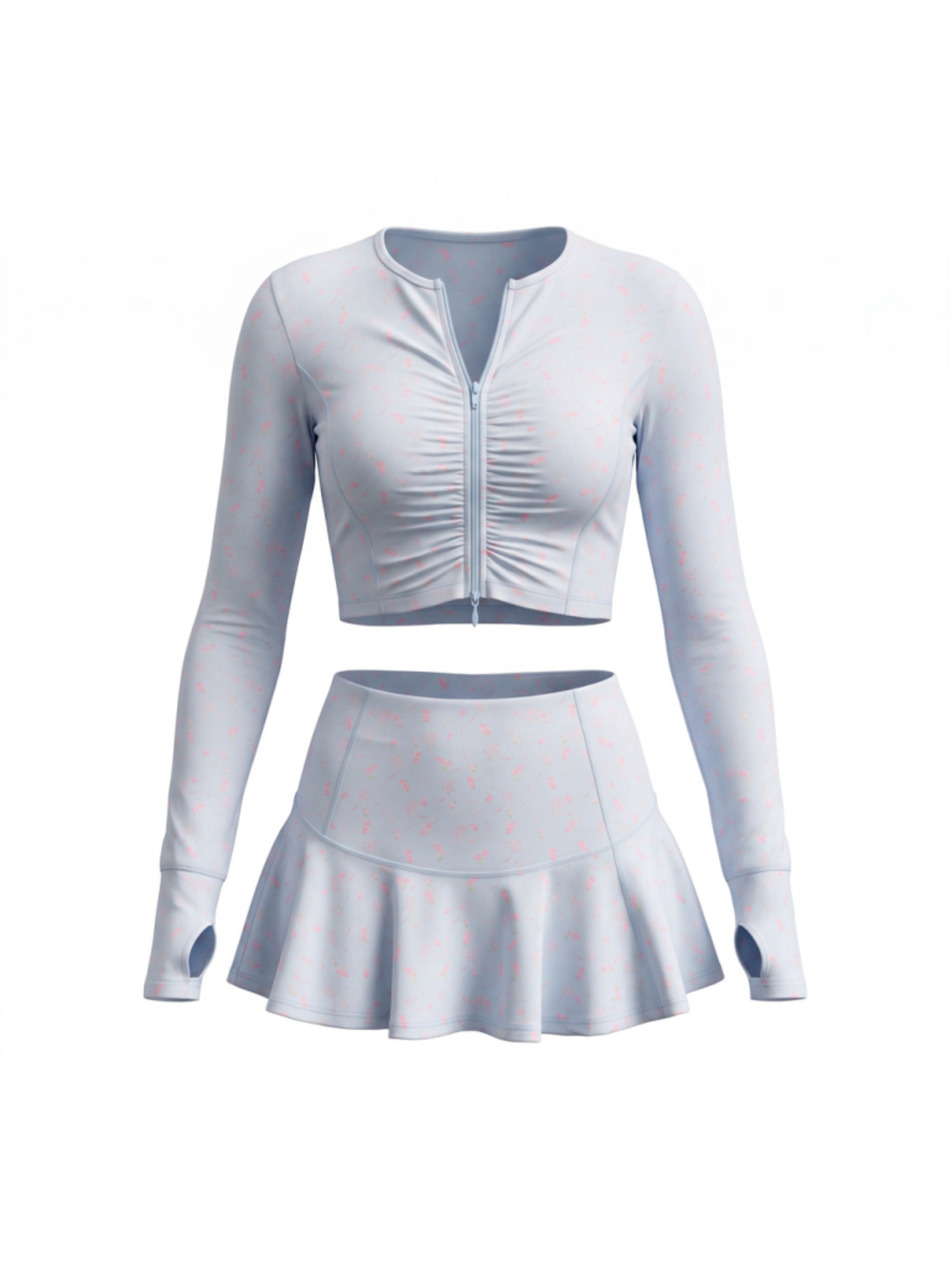LoveShackFancy NWT 3pc Activewear Set Sindri Jacket Livetta Skort Dierdra Bra M